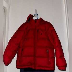 Kids cherry red polo coat